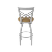 820 Catalina Swivel Stool with Anodized Nickel Finish and Canter Saddle Seat, AGS-82025AN012