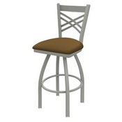 820 Catalina Swivel Stool with Anodized Nickel Finish and Canter Saddle Seat, AGS-82025AN012