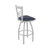 820 Catalina Swivel Stool with Anodized Nickel Finish and Graph Anchor Seat, AGS-82025AN014