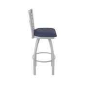 820 Catalina Swivel Stool with Anodized Nickel Finish and Graph Anchor Seat, AGS-82025AN014