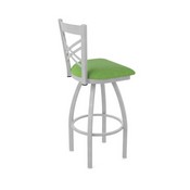 820 Catalina Swivel Stool with Anodized Nickel Finish and Graph Parrot Seat, AGS-82025AN015