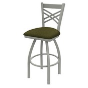 820 Catalina Swivel Stool with Anodized Nickel Finish and Graph Parrot Seat, AGS-82025AN015