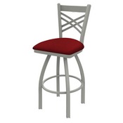820 Catalina Swivel Stool with Anodized Nickel Finish and Graph Ruby Seat, AGS-82025AN016
