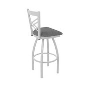 820 Catalina Swivel Stool with Anodized Nickel Finish and Graph Coal Seat, AGS-82025AN018