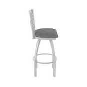 820 Catalina Swivel Stool with Anodized Nickel Finish and Graph Coal Seat, AGS-82025AN018