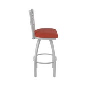 820 Catalina Swivel Stool with Anodized Nickel Finish and Graph Poppy Seat, AGS-82025AN021