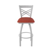 820 Catalina Swivel Stool with Anodized Nickel Finish and Graph Poppy Seat, AGS-82025AN021