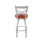 820 Catalina Swivel Stool with Anodized Nickel Finish and Graph Poppy Seat, AGS-82025AN021