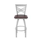 820 Catalina Swivel Stool with Anodized Nickel Finish and Dark Cherry Maple Seat, AGS-82025ANDCMpl