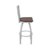 820 Catalina Swivel Stool with Anodized Nickel Finish and Dark Cherry Oak Seat, AGS-82025ANDCOak