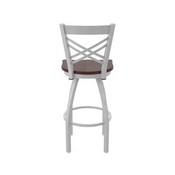 820 Catalina Swivel Stool with Anodized Nickel Finish and Dark Cherry Oak Seat, AGS-82025ANDCOak