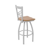 820 Catalina Swivel Stool with Anodized Nickel Finish and Medium Maple Seat, AGS-82025ANMedMpl