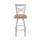 820 Catalina Swivel Stool with Anodized Nickel Finish and Medium Maple Seat, AGS-82025ANMedMpl