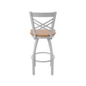 820 Catalina Swivel Stool with Anodized Nickel Finish and Medium Maple Seat, AGS-82025ANMedMpl