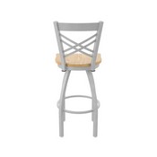 820 Catalina Swivel Stool with Anodized Nickel Finish and Natural Oak Seat, AGS-82025ANNatOak