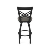 820 Catalina Swivel Stool with Black Wrinkle Finish and Graph Chalice Seat, AGS-82025BW019