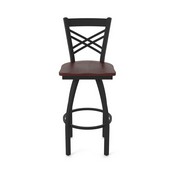 820 Catalina 36" Swivel Bar Stool with Black Wrinkle Finish and Dark Cherry Oak Seat, 82036BWDCOak