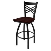 820 Catalina 36" Swivel Bar Stool with Black Wrinkle Finish and Dark Cherry Oak Seat, 82036BWDCOak