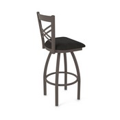 820 Catalina Swivel Stool with Bronze Finish and Canter Espresso Seat, AGS-82025BZ003