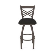 820 Catalina Swivel Stool with Bronze Finish and Canter Espresso Seat, AGS-82025BZ003