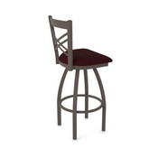 820 Catalina Swivel Stool with Bronze Finish and Canter Bordeaux Seat, AGS-82025BZ005