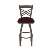 820 Catalina Swivel Stool with Bronze Finish and Canter Bordeaux Seat, AGS-82025BZ005