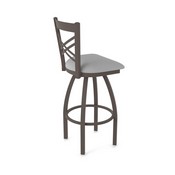 820 Catalina Swivel Stool with Bronze Finish and Canter Folkstone Grey Seat, AGS-82025BZ007