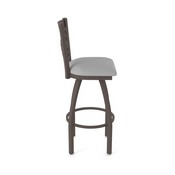 820 Catalina Swivel Stool with Bronze Finish and Canter Folkstone Grey Seat, AGS-82025BZ007