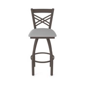 820 Catalina Swivel Stool with Bronze Finish and Canter Folkstone Grey Seat, AGS-82025BZ007
