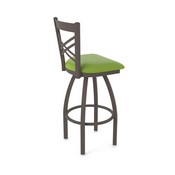 820 Catalina Swivel Stool with Bronze Finish and Canter Kiwi Green Seat, AGS-82025BZ009