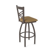 820 Catalina Swivel Stool with Bronze Finish and Canter Saddle Seat, AGS-82025BZ012
