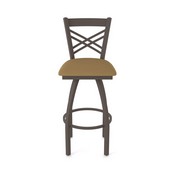 820 Catalina Swivel Stool with Bronze Finish and Canter Saddle Seat, AGS-82025BZ012