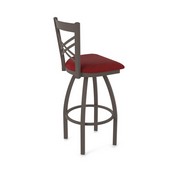 820 Catalina Swivel Stool with Bronze Finish and Graph Ruby Seat, AGS-82025BZ016