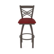 820 Catalina Swivel Stool with Bronze Finish and Graph Ruby Seat, AGS-82025BZ016
