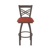 820 Catalina Swivel Stool with Bronze Finish and Graph Poppy Seat, AGS-82025BZ021