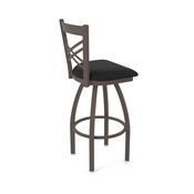 820 Catalina Swivel Stool with Bronze Finish and Black Vinyl Seat, AGS-82025BZBlkVinyl