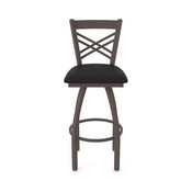 820 Catalina Swivel Stool with Bronze Finish and Black Vinyl Seat, AGS-82025BZBlkVinyl