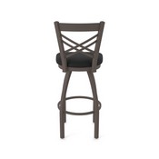 820 Catalina Swivel Stool with Bronze Finish and Black Vinyl Seat, AGS-82025BZBlkVinyl
