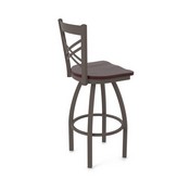 820 Catalina Swivel Stool with Bronze Finish and Dark Cherry Maple Seat, AGS-82025BZDCMpl
