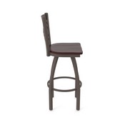 820 Catalina Swivel Stool with Bronze Finish and Dark Cherry Maple Seat, AGS-82025BZDCMpl