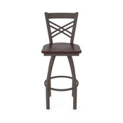 820 Catalina Swivel Stool with Bronze Finish and Dark Cherry Maple Seat, AGS-82025BZDCMpl