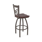 820 Catalina Swivel Stool with Bronze Finish and Dark Cherry Oak Seat, AGS-82025BZDCOak