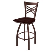 820 Catalina Swivel Stool with Bronze Finish and Dark Cherry Oak Seat, AGS-82025BZDCOak