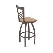 820 Catalina Swivel Stool with Bronze Finish and Medium Maple Seat, AGS-82025BZMedMpl