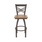 820 Catalina Swivel Stool with Bronze Finish and Medium Maple Seat, AGS-82025BZMedMpl
