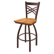 820 Catalina Swivel Stool with Bronze Finish and Medium Maple Seat, AGS-82025BZMedMpl
