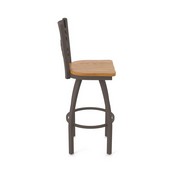 820 Catalina Swivel Stool with Bronze Finish and Medium Oak Seat, AGS-82025BZMedOak