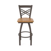820 Catalina Swivel Stool with Bronze Finish and Medium Oak Seat, AGS-82025BZMedOak