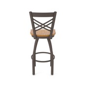 820 Catalina Swivel Stool with Bronze Finish and Medium Oak Seat, AGS-82025BZMedOak