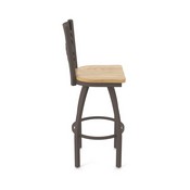 820 Catalina Swivel Stool with Bronze Finish and Natural Oak Seat, AGS-82025BZNatOak